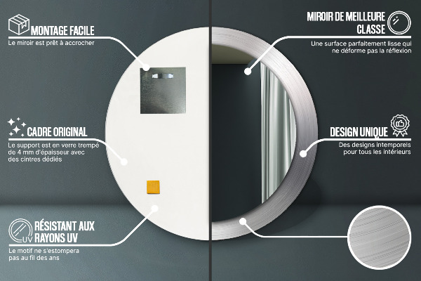 Decoratiuni perete cu oglinda Oțel strălucitor