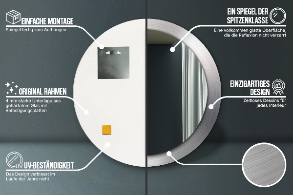 Decoratiuni perete cu oglinda Oțel strălucitor