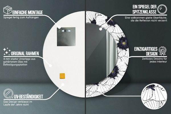 Decoratiuni perete cu oglinda Compoziție de flori liniare