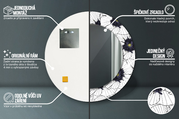 Decoratiuni perete cu oglinda Compoziție de flori liniare