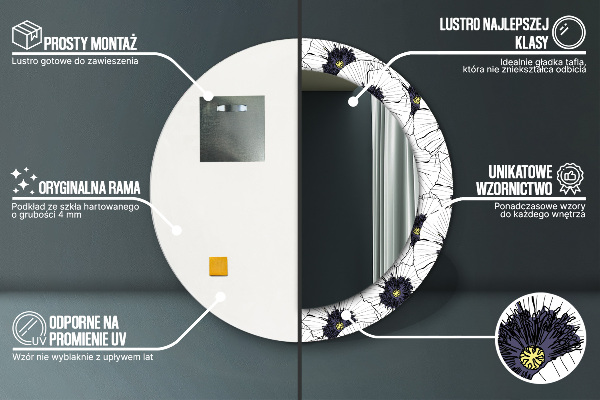 Decoratiuni perete cu oglinda Compoziție de flori liniare