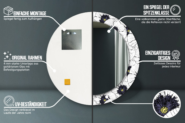 Decoratiuni perete cu oglinda Compoziție de flori liniare