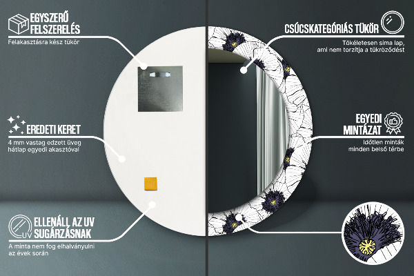 Decoratiuni perete cu oglinda Compoziție de flori liniare