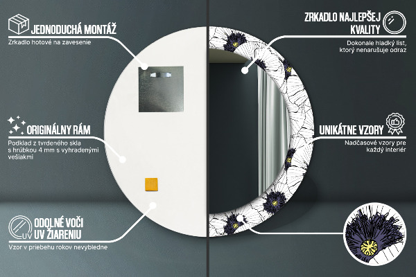 Decoratiuni perete cu oglinda Compoziție de flori liniare