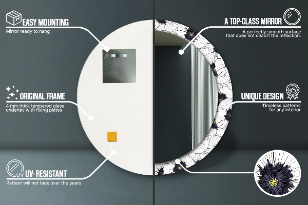 Decoratiuni perete cu oglinda Compoziție de flori liniare