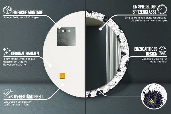 Decoratiuni perete cu oglinda Compoziție de flori liniare