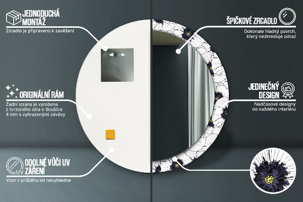 Decoratiuni perete cu oglinda Compoziție de flori liniare