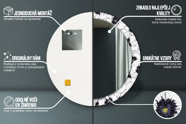Decoratiuni perete cu oglinda Compoziție de flori liniare