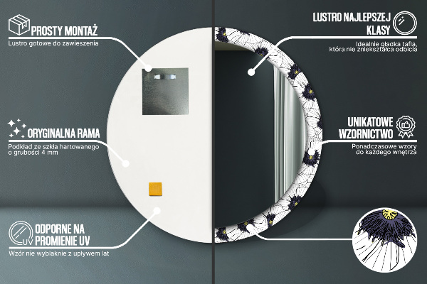 Decoratiuni perete cu oglinda Compoziție de flori liniare