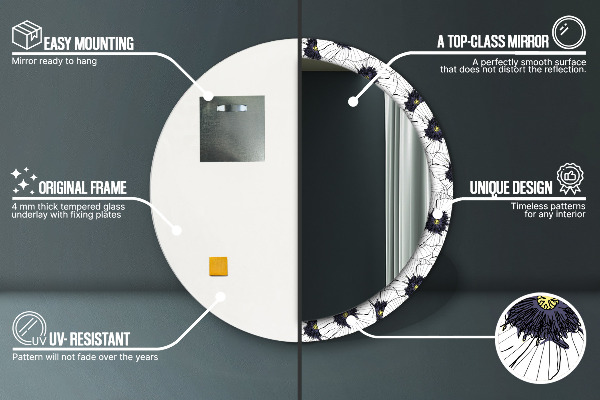 Decoratiuni perete cu oglinda Compoziție de flori liniare