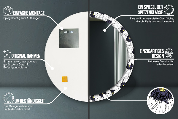 Decoratiuni perete cu oglinda Compoziție de flori liniare