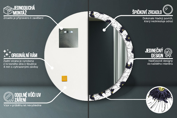 Decoratiuni perete cu oglinda Compoziție de flori liniare