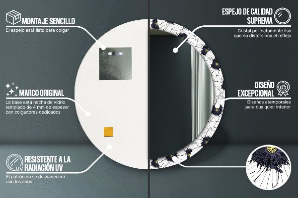 Decoratiuni perete cu oglinda Compoziție de flori liniare