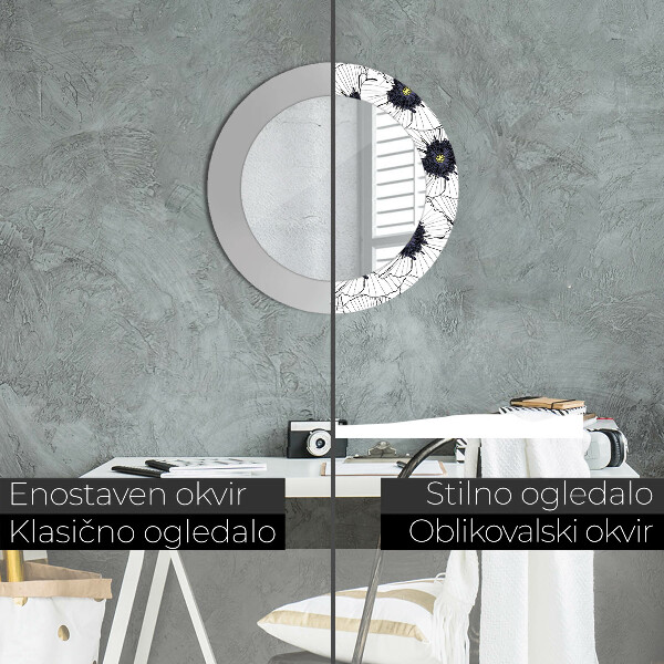 Decoratiuni perete cu oglinda Compoziție de flori liniare