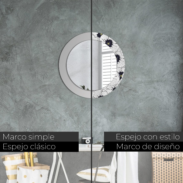 Decoratiuni perete cu oglinda Compoziție de flori liniare