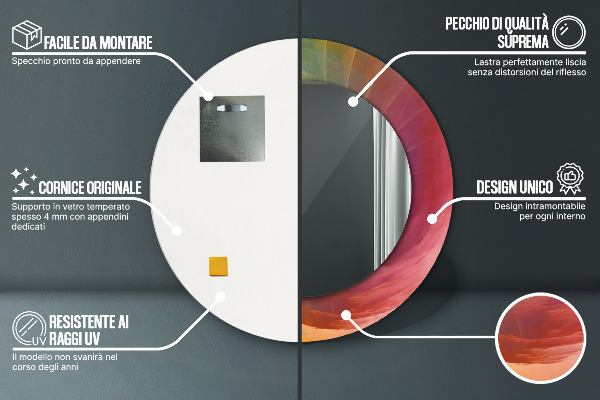 Decoratiuni perete cu oglinda Spirală hipnotică