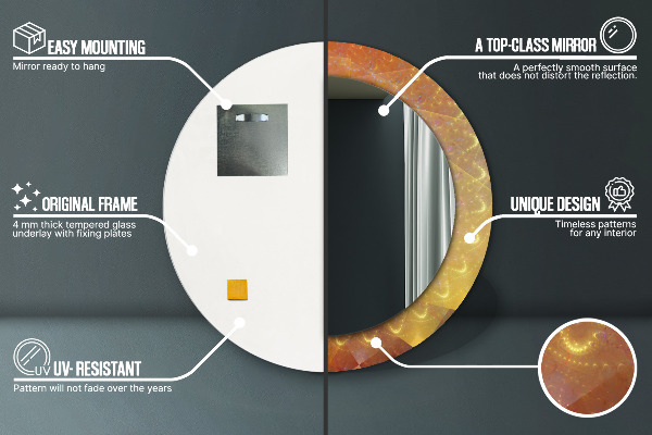 Decoratiuni perete cu oglinda Abstractizarea spirală