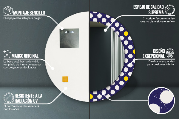 Decoratiuni perete cu oglinda Puncte retro