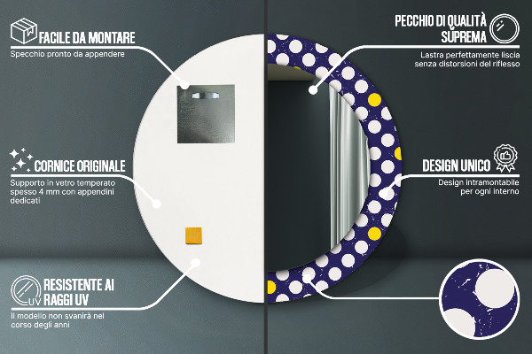 Decoratiuni perete cu oglinda Puncte retro