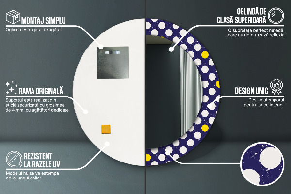 Decoratiuni perete cu oglinda Puncte retro