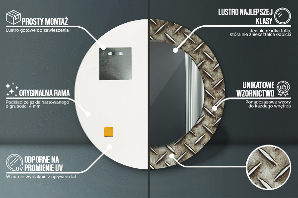 Decoratiuni perete cu oglinda Textura de oțel