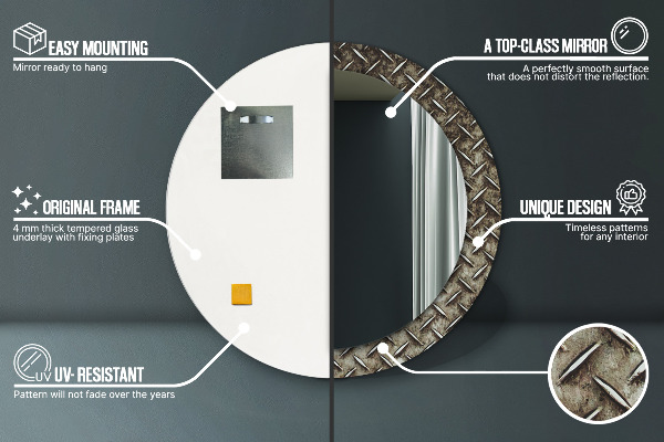 Decoratiuni perete cu oglinda Textura de oțel