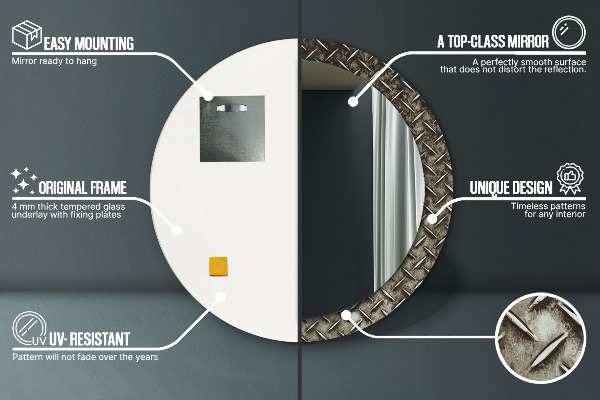 Decoratiuni perete cu oglinda Textura de oțel