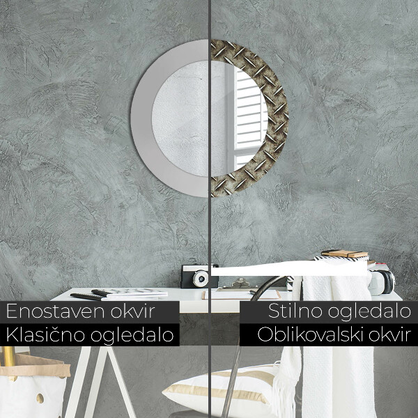 Decoratiuni perete cu oglinda Textura de oțel