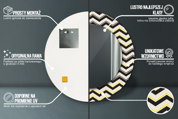 Decoratiuni perete cu oglinda Model de zigzag