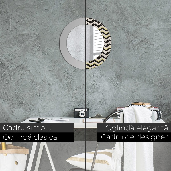 Decoratiuni perete cu oglinda Model de zigzag