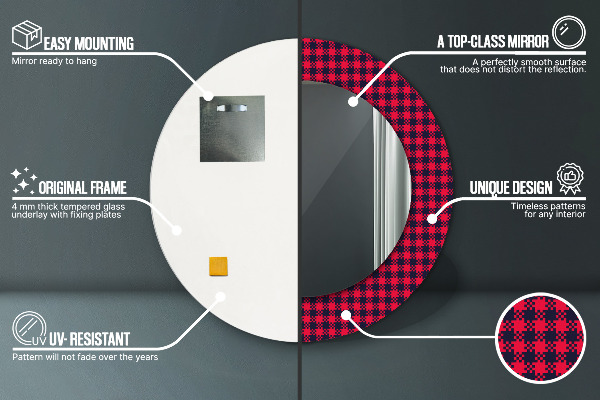 Decoratiuni perete cu oglinda Grila roșie