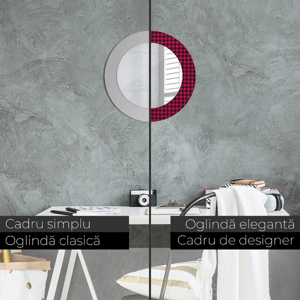Decoratiuni perete cu oglinda Grila roșie