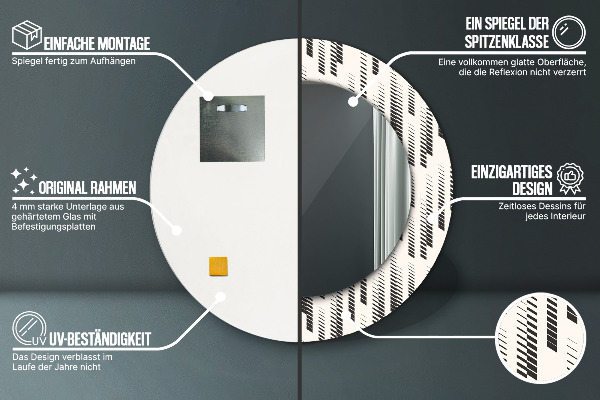 Oglinda rotunda imprimata Model cu dungi