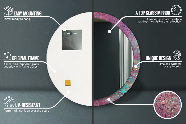 Oglinda cu decor rotunda Festivalul culorilor