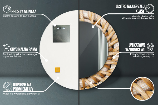 Decoratiuni perete cu oglinda Împletitură naturală