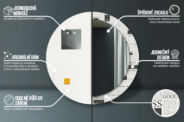 Decoratiuni perete cu oglinda Model din ziare