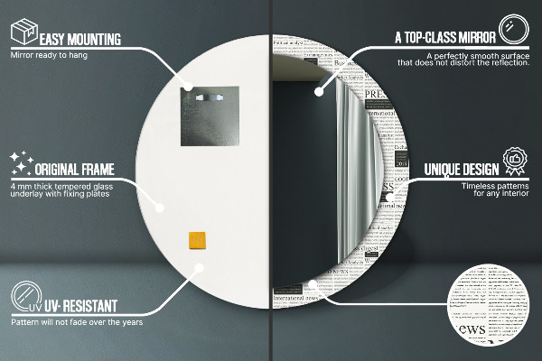 Decoratiuni perete cu oglinda Model din ziare