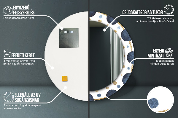 Oglinda cu decor rotunda Mandala de lună