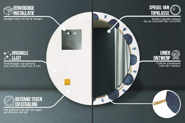 Oglinda cu decor rotunda Mandala de lună