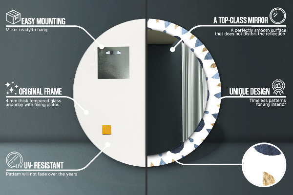 Oglinda cu decor rotunda Mandala de lună