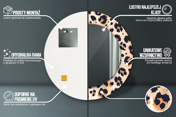 Oglinda cu decor rotunda Model sălbatic