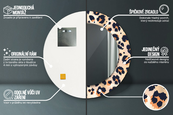 Oglinda cu decor rotunda Model sălbatic