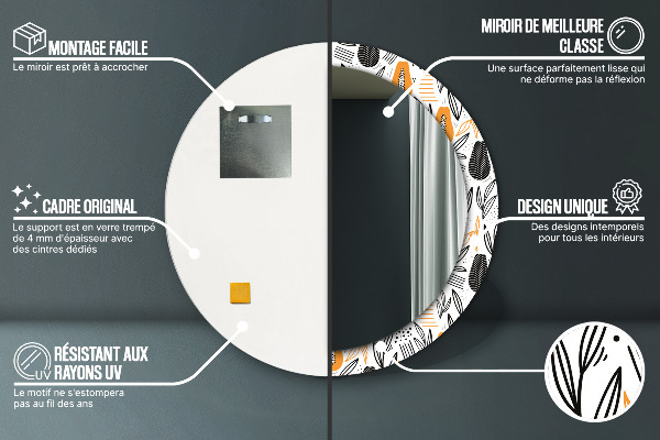 Oglinda cu decor rotunda Model papai