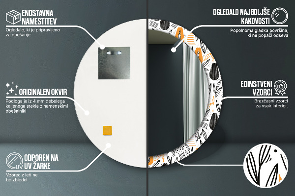 Oglinda cu decor rotunda Model papai