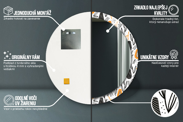 Oglinda cu decor rotunda Model papai