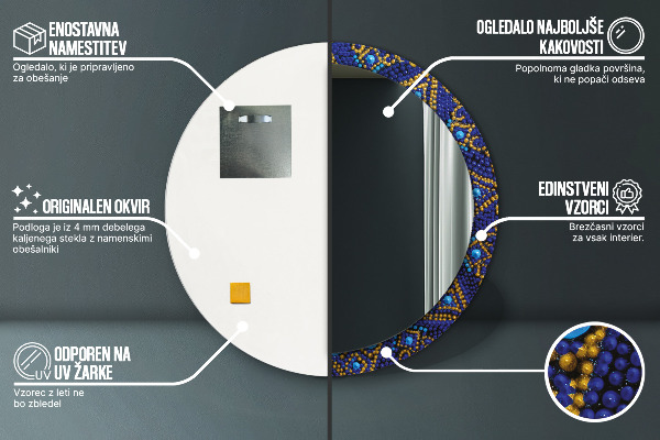 Oglinda cu decor rotunda Compoziție decorativă