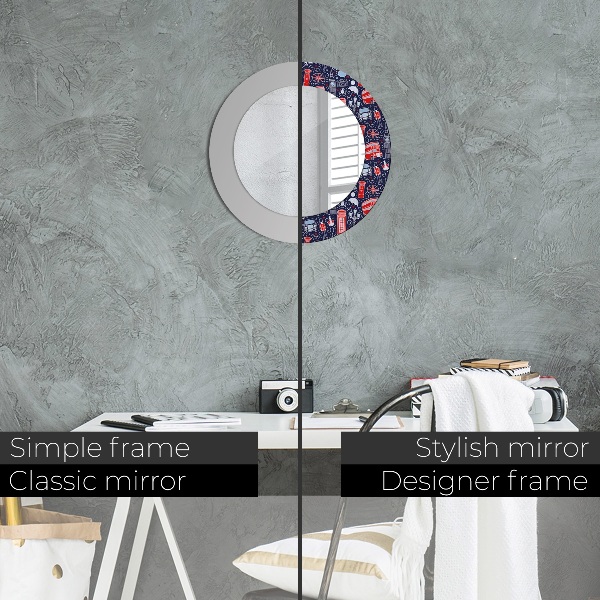 Oglinda cu decor rotunda Simbolul londrei