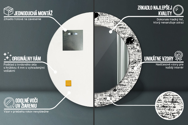 Oglinda rotunda rama cu imprimeu Șablon