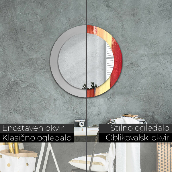 Oglinda rotunda rama cu imprimeu Imagine abstractă