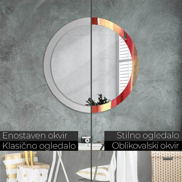 Oglinda rotunda rama cu imprimeu Imagine abstractă